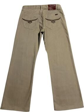 80s 90s FREEGO Western Embroidery If Six Was Nine Cowboy Western Jeans Khaki Tan